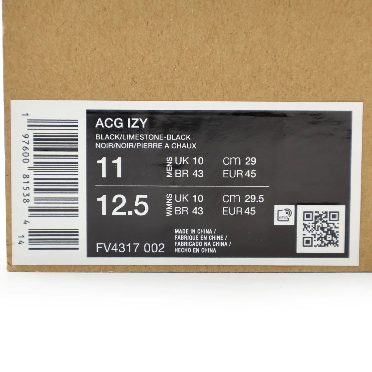 FV4317-002 Nike ACG IZY Black (Men's)