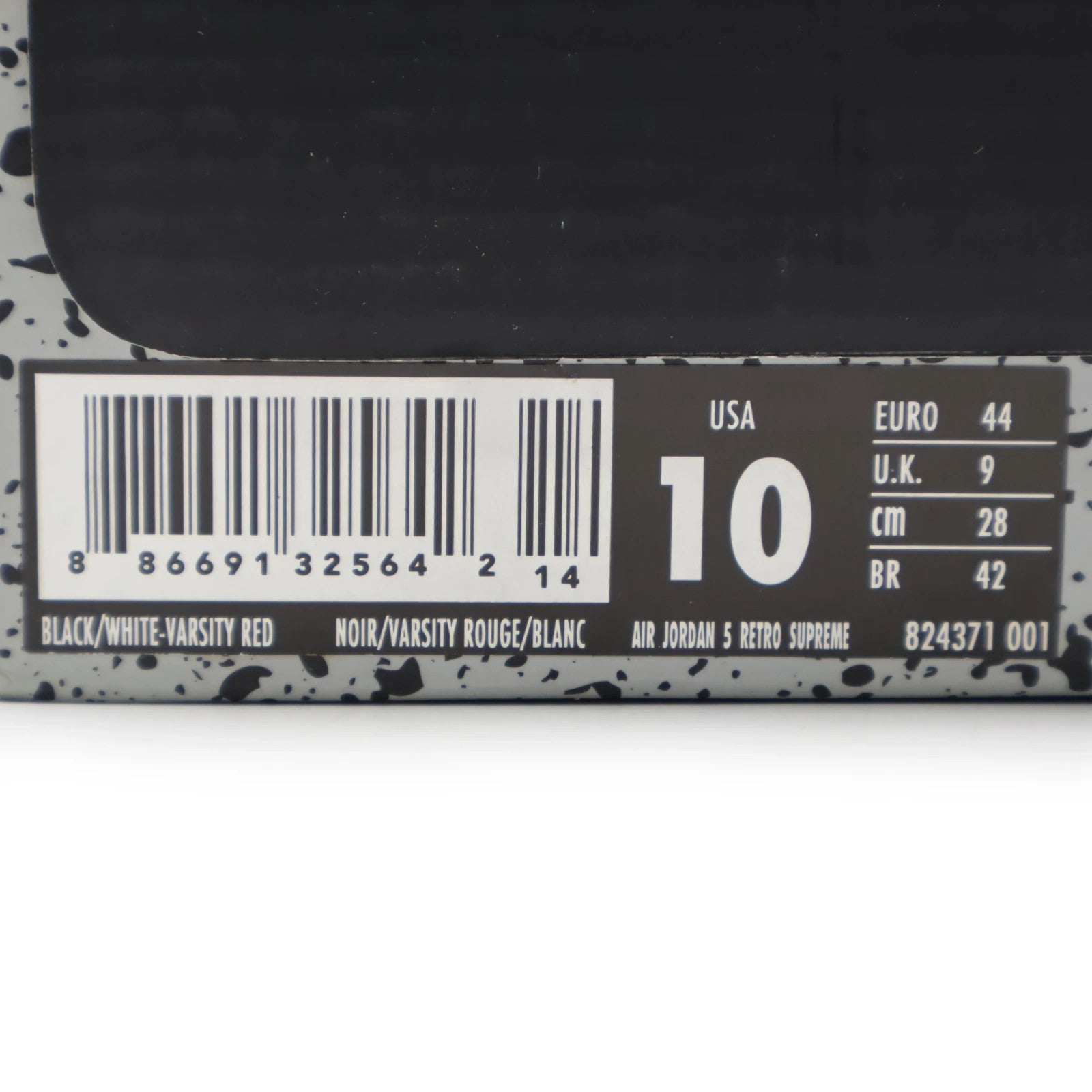 824371-001 Supreme Nike Air Jordan 5 Retro Black (Men's)