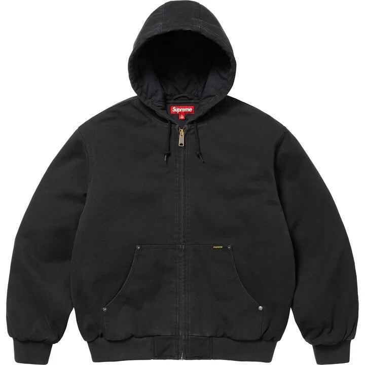 Supreme AOI Embroidered Hooded Work Jacket Black