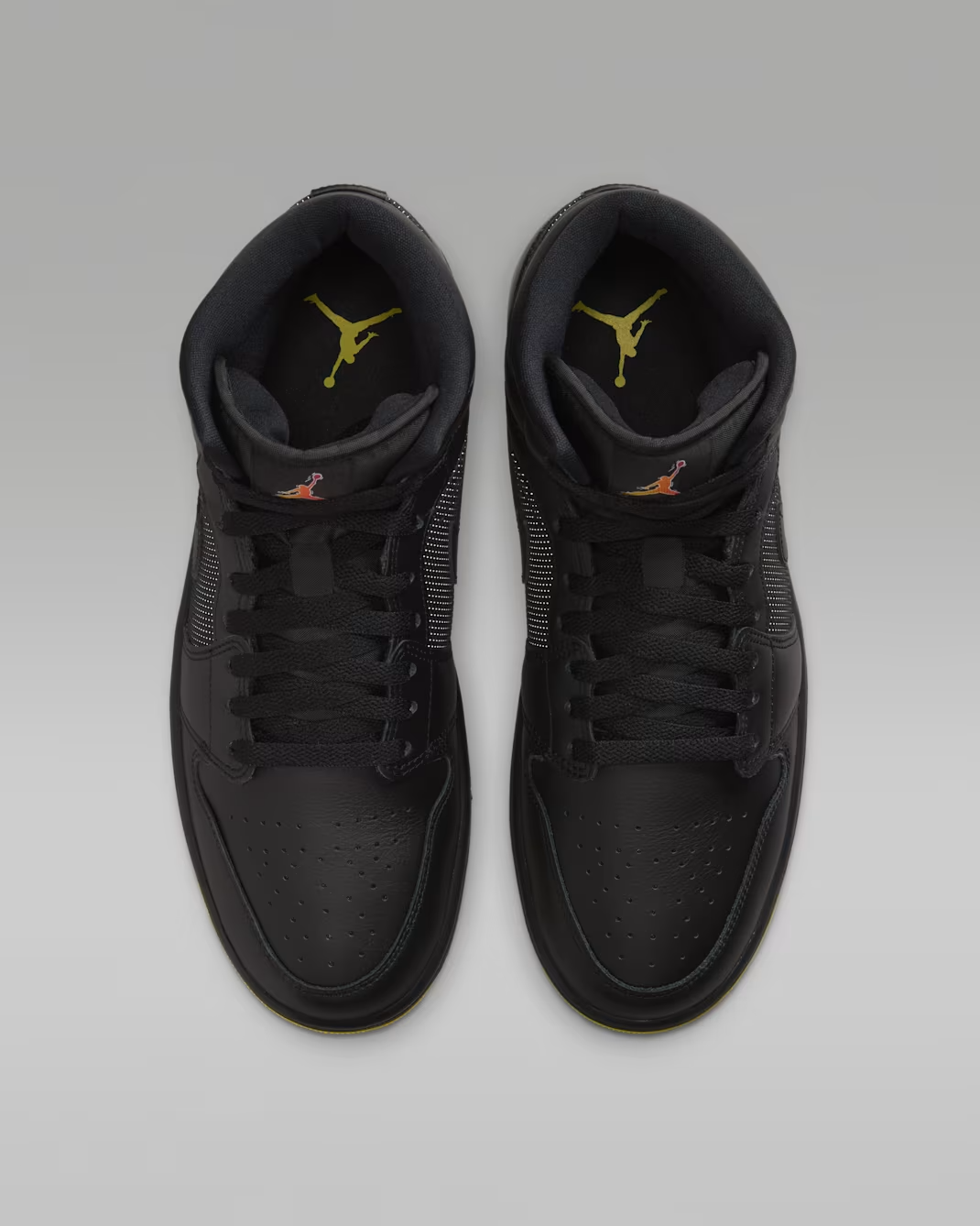 IO2052-001 Nike Air Jordan 1 Mid SE "Black/Opti Yellow" (Men's)