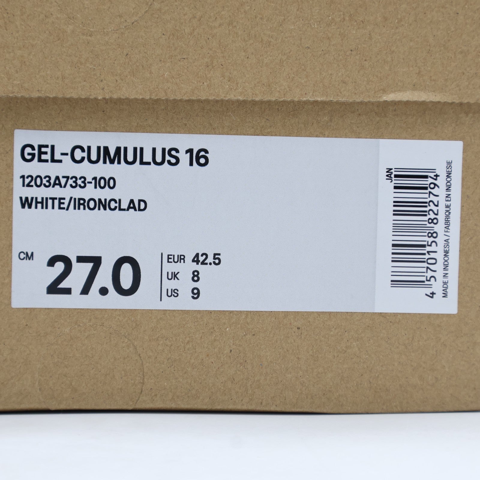 1203a733-100 Asics Gel-Cumulus 16 White Ironclad (Men's)