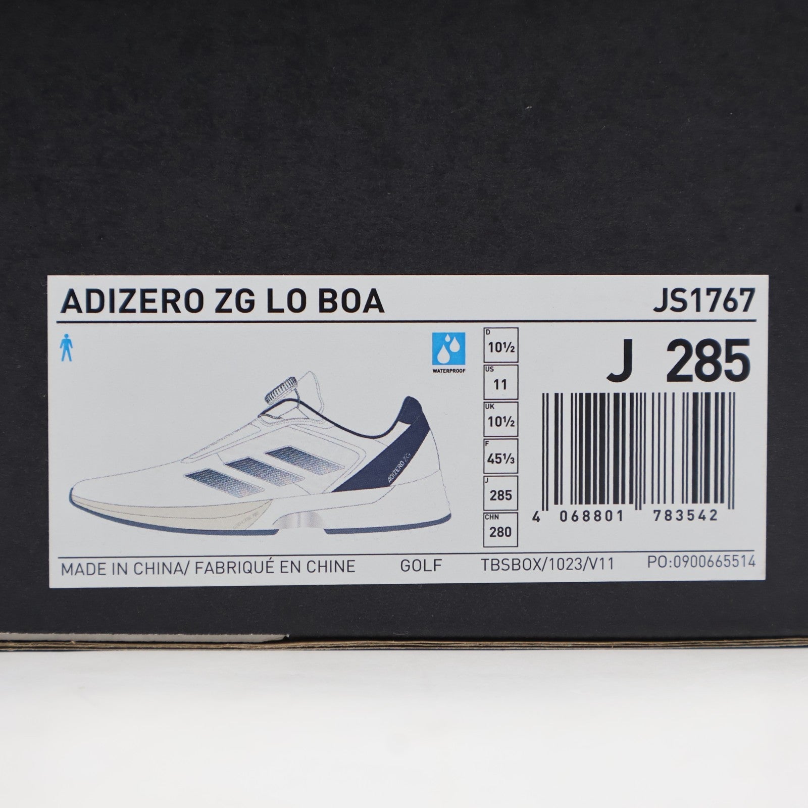 JS1767 adidas Adizero ZG Lo Boa Spikeless Golf Cloud White Night Indigo (Men's)