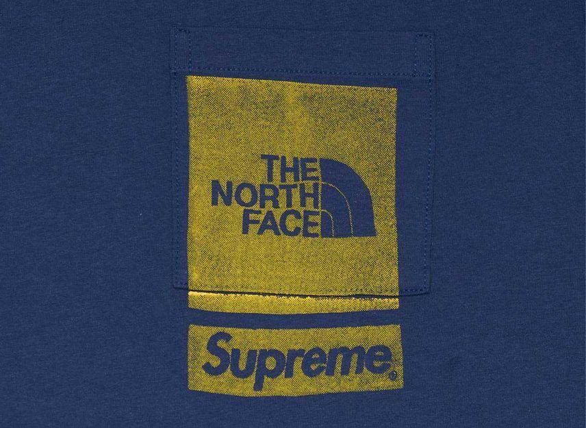 Supreme The North Face Printed Pocket Tee Navy