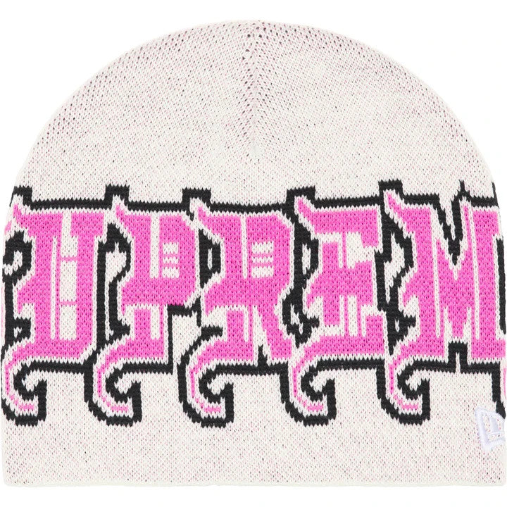Supreme New Era Outline Beanie White