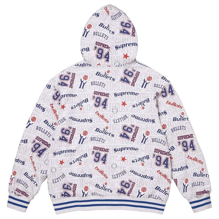 Supreme x Mitchell & Ness Teams Zip Up Hooded Sweatshirt Ash Grey