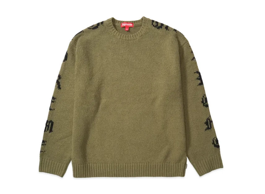 Supreme Old English Sleeves Sweater "Olive"