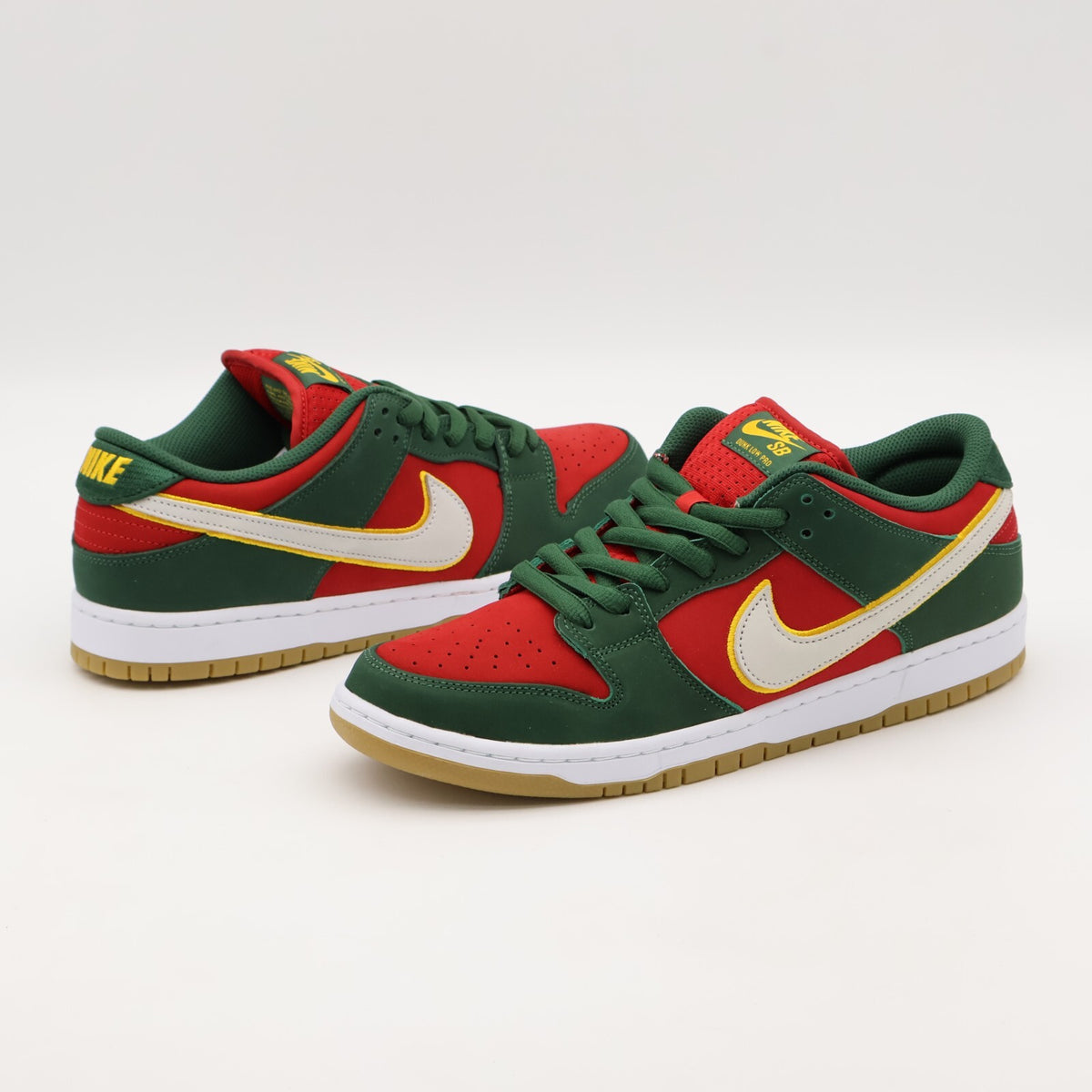 FZ1287-300 Nike SB Dunk Low PRM Seattle Supersonics Fir and Fire Red (Men's)