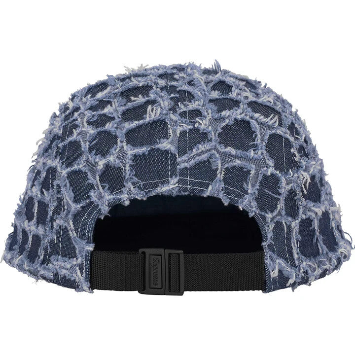 Supreme Frayed Croc Denim Camp Cap Indigo