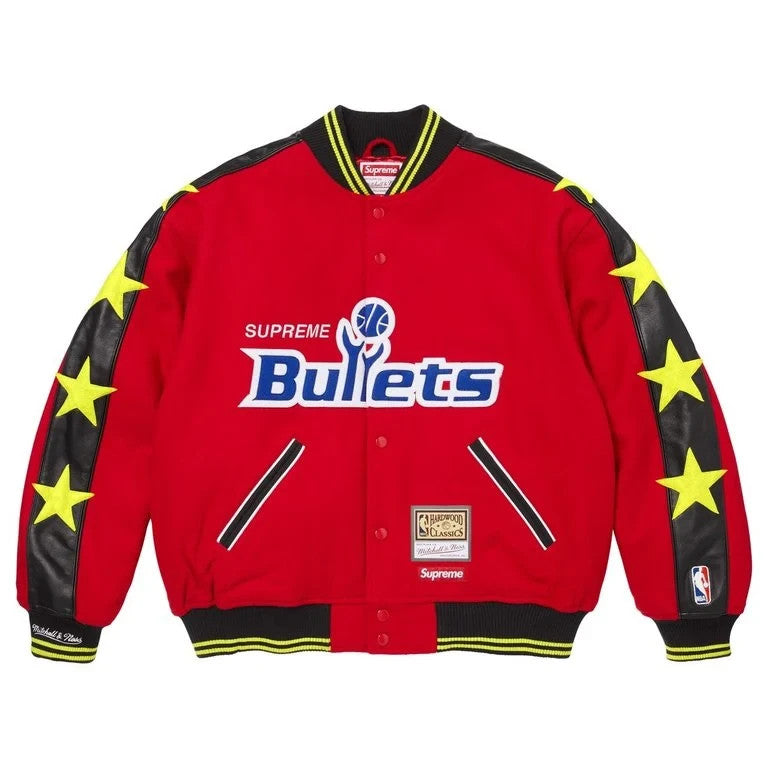 Supreme Mitchell Ness Teams Varsity Jacket Red