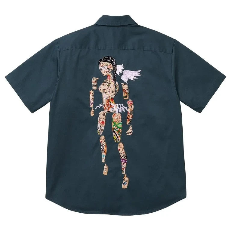 Supreme AOI Cyborg S/S Work Shirt Navy