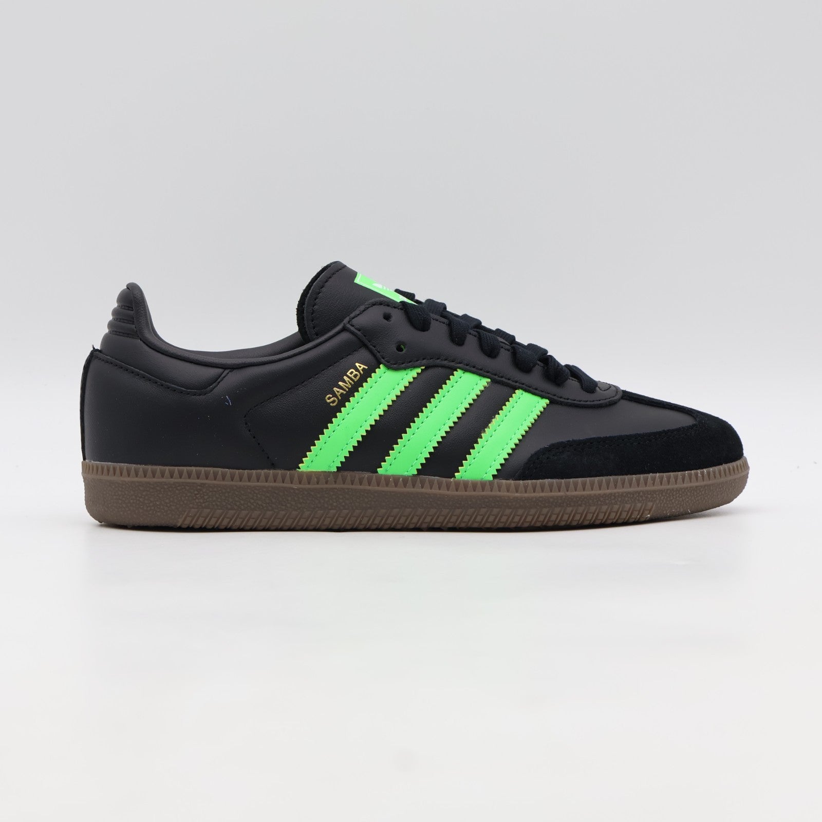 JR0911 adidas Originals Samba OG Core Black Screaming Green Gum (Men's)