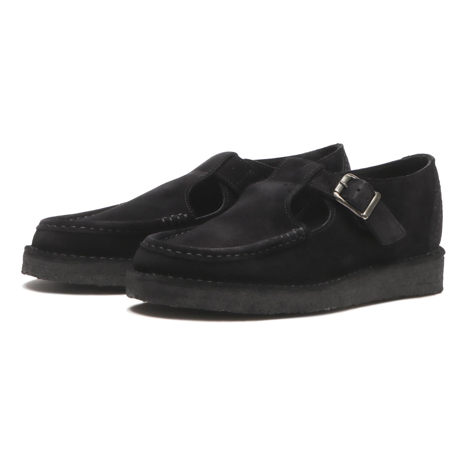 26182844 Clarks Nomad T Bar Black Suede ( Men's )