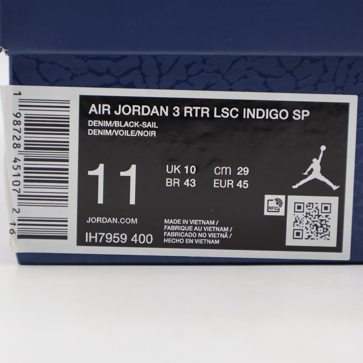 IH7959-400 Leviâs Nike Air Jordan 3 Retro SP Indigo and Gym (LEVI'S Tab) (Men's)