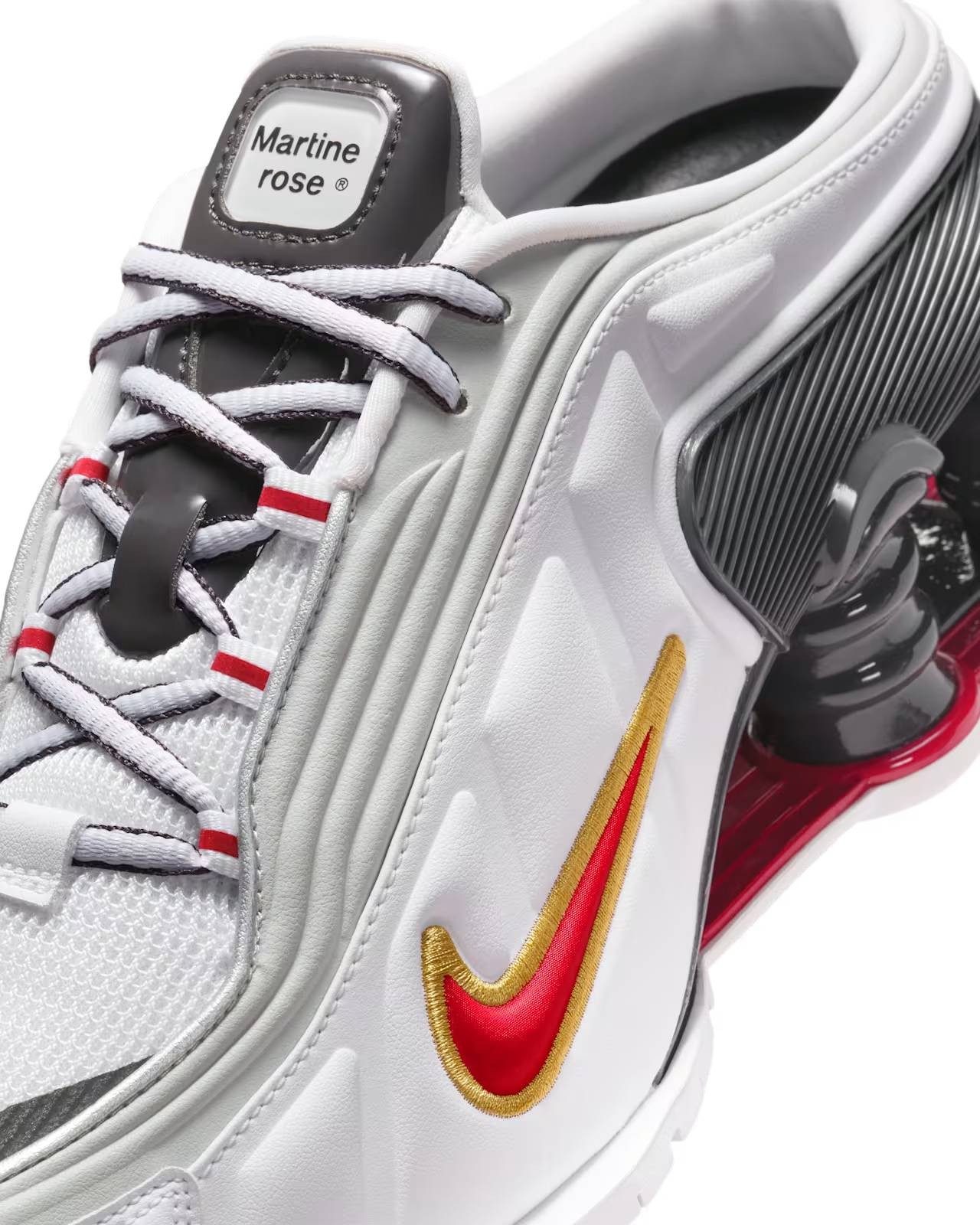 IM5420-100 Martine Rose Nike Shox MR4 White Varsity Red (Women's)
