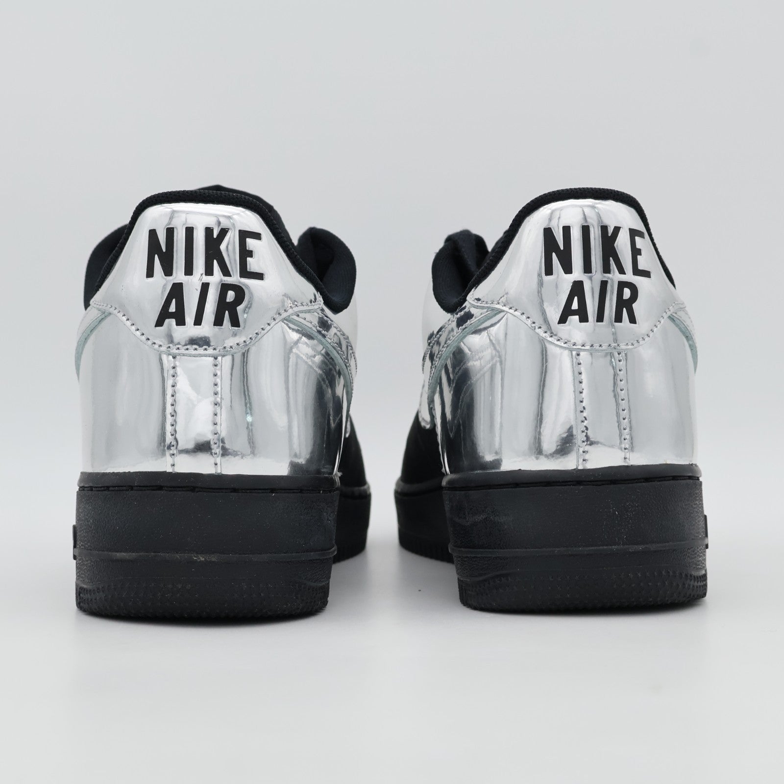 HF2885-001 Nike Air Force 1 Low Black and Metallic Silver (Men's)