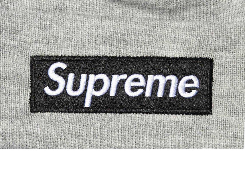 Supreme New Era Box Logo Beanie Heather Grey 22FW