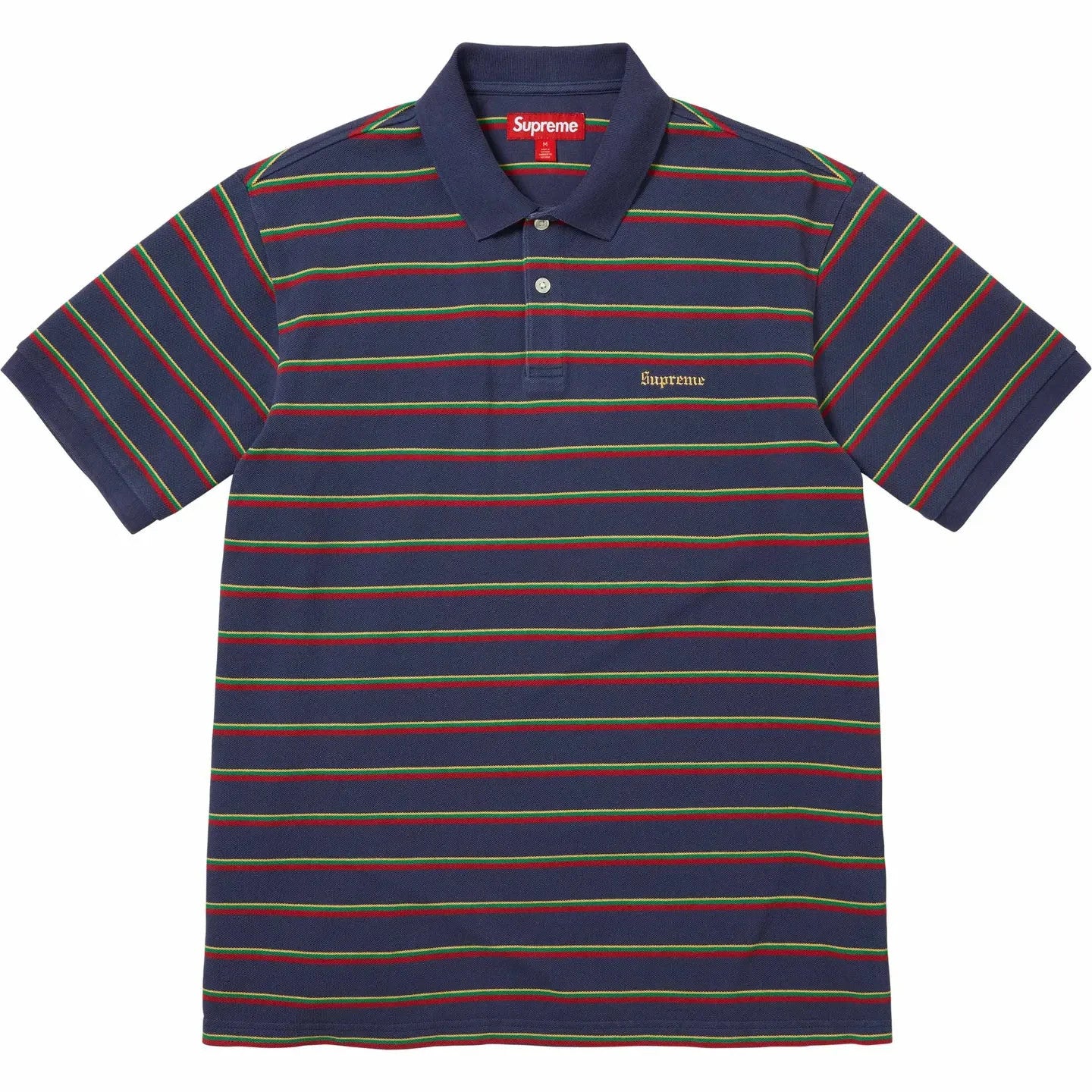 Supreme Washed Stripe Polo Navy