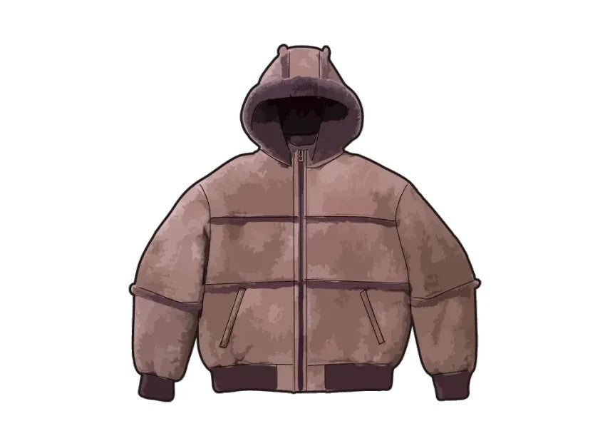 Supreme x MM6 Maison Margiela Hooded Shearling Bomber Jacket "Purple"