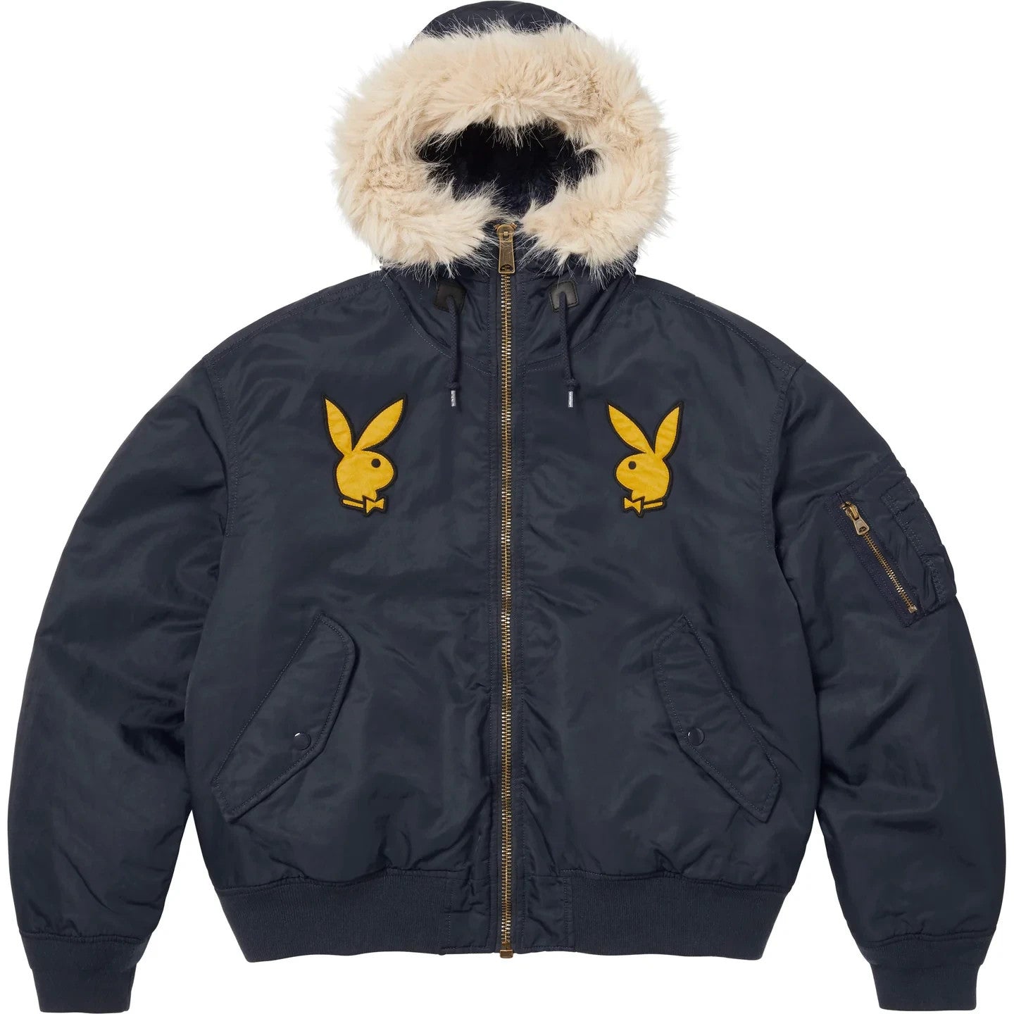 Supreme x Playboy Hooded MA-1 Navy