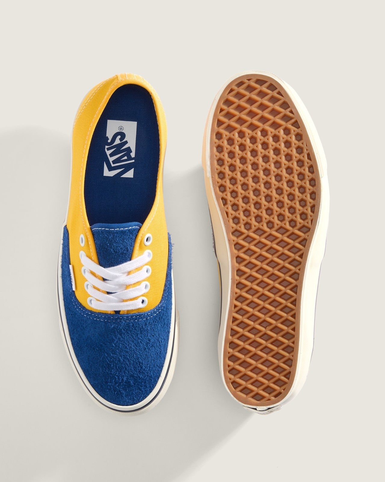 VN000EBNICN Vans Premium Authentic 44 Suede Canvas True Blue Sunny Yellow (Men's