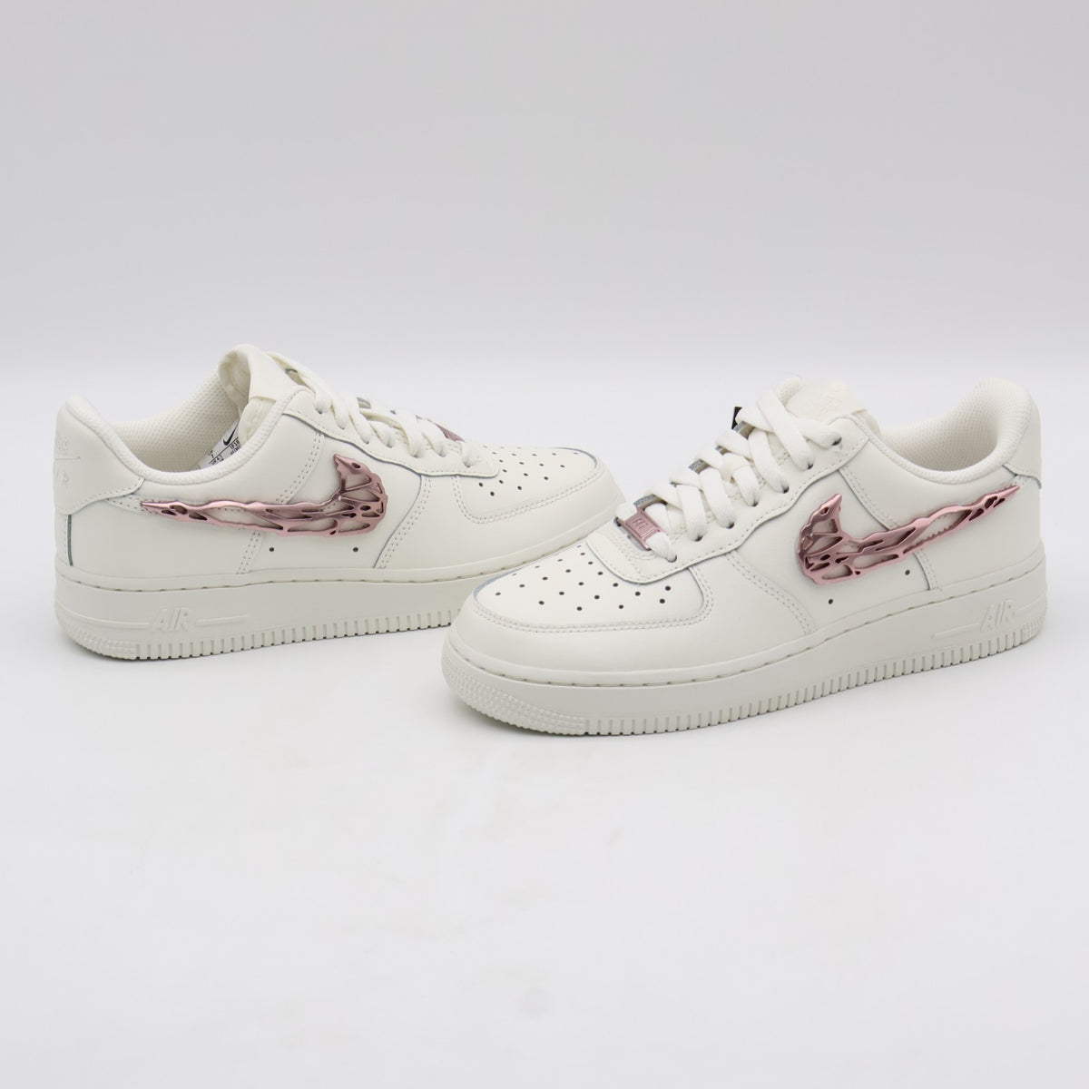 IF1686-161 Nike Air Force 1 Low Metallic Pink Swooshes (Women's)
