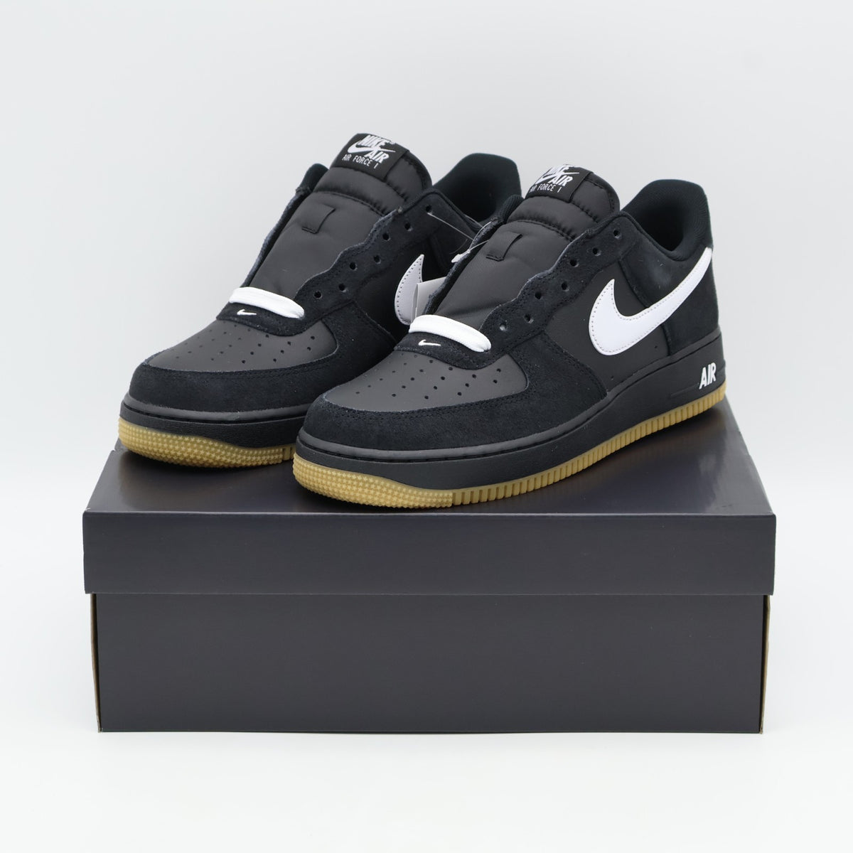 IB6388-001 Nike Air Force 1 '07 LV8 Black Gum Light Brown White (Men's)