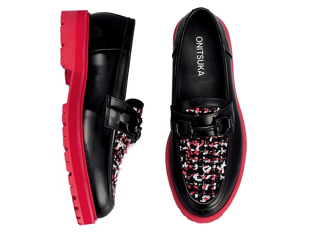 1182A680-002 Onitsuka Tiger Bit Loafer Black Classic Red (Women's)