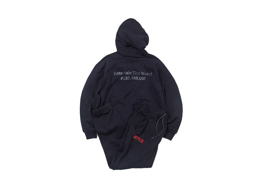 ENNOY Stylistshibutsu Netflix 23AW Hoodie+Pants Setup Black Netflix Red