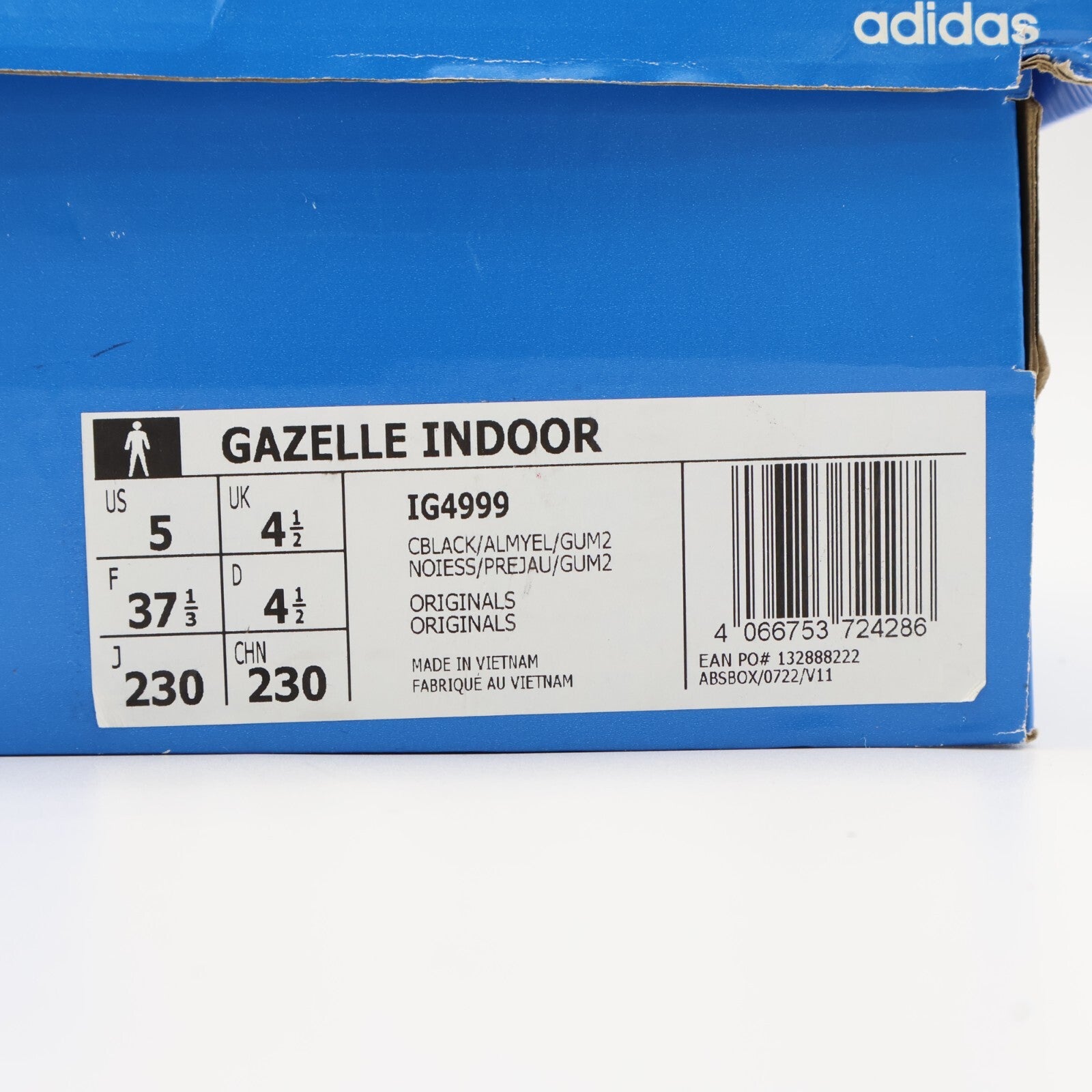 IG4999 adidas Originals Gazelle Indoor Core Black Almost Yellow Gum (Men's)