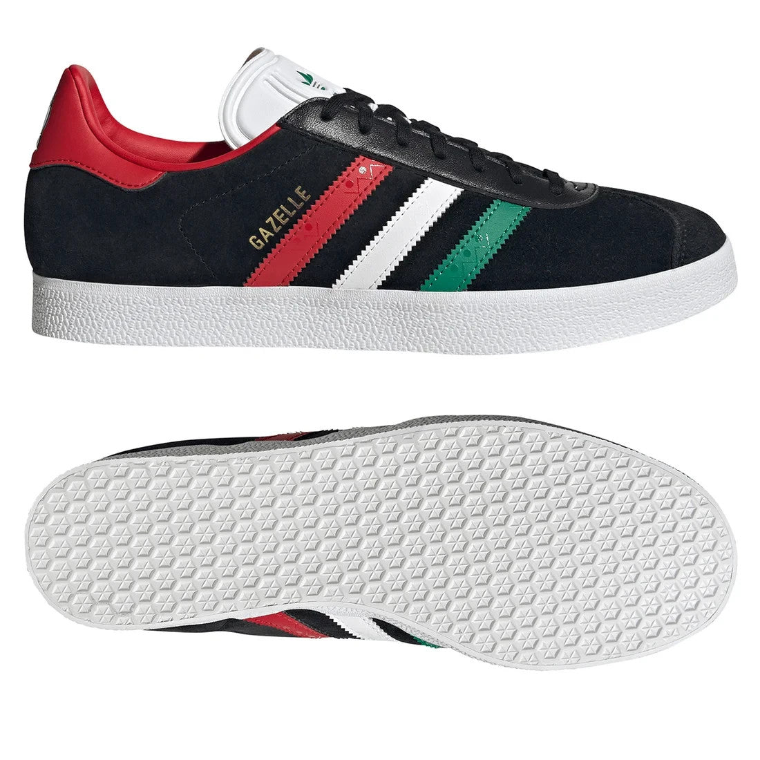 HQ9441 adidas Gazelle Core Black Cloud White Better Scarlet (Men's)