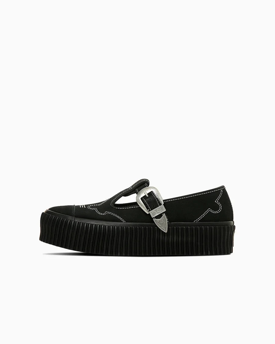 31315840  Converse All Star Lifted Ribtape T-Strap WT OX Black (Men's)