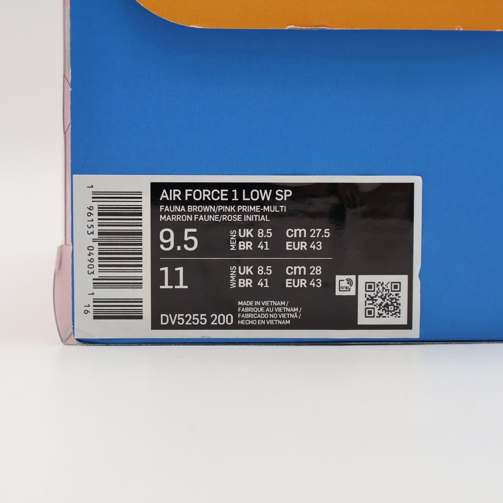 DV5255-200 Nike Air Force 1 Low SP Undefeated Multi-Patent Pink Prime