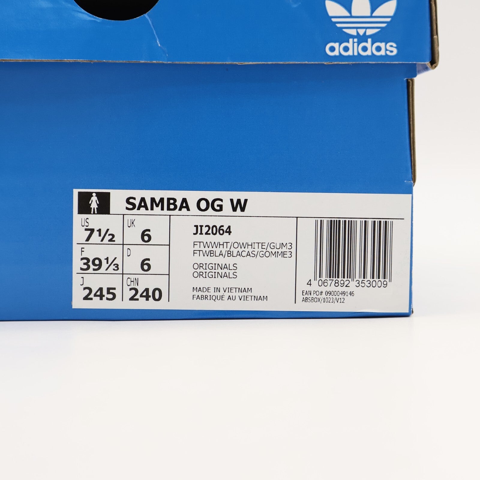 JI2064 adidas Originals Samba OG Cloud White Off White Gum (Women's)