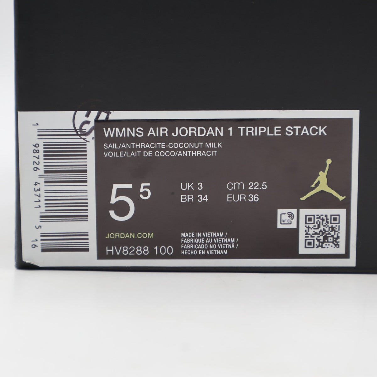 HV8288-100 Nike Air Jordan 1 Triple Stack Sail Black (Women's)