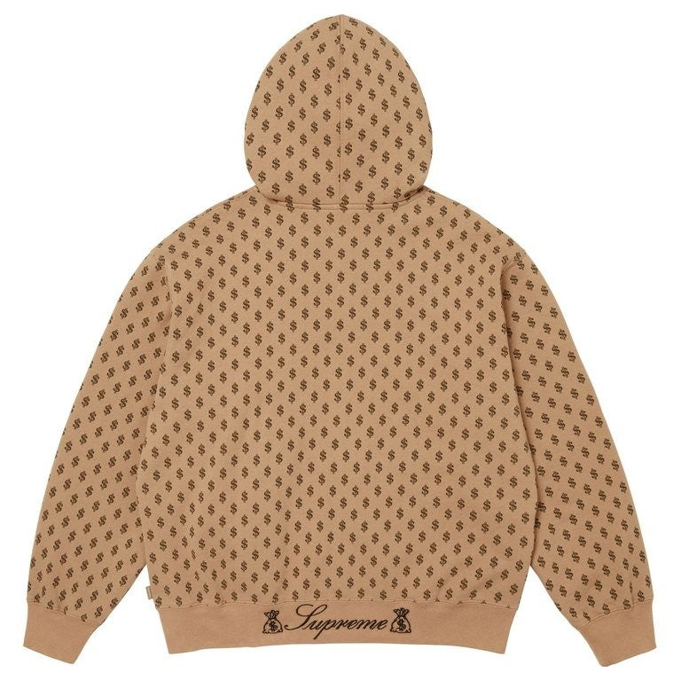 Supreme God Over Money Zip Up Hooded Sweatshirt Money