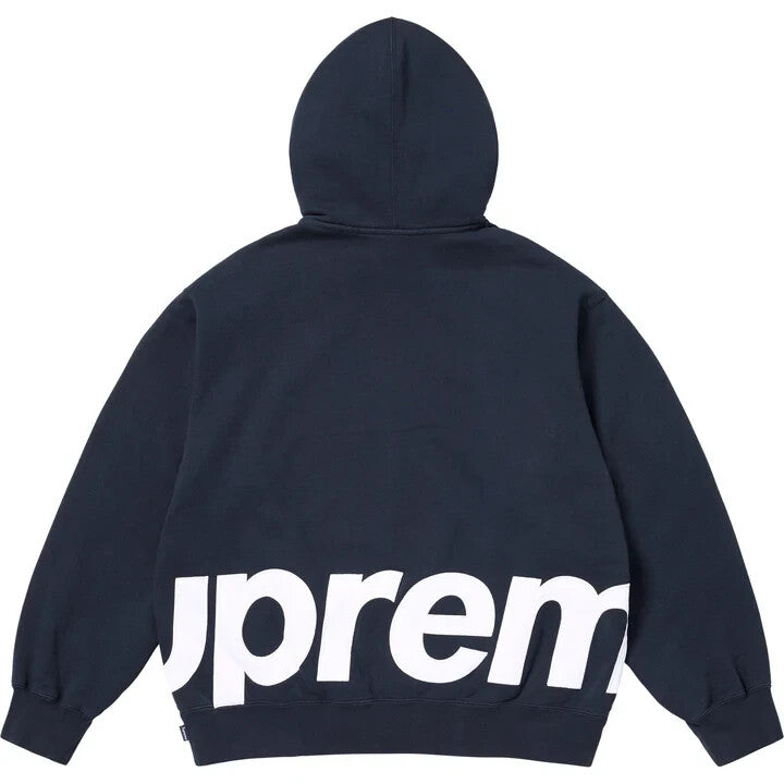Supreme Big Logo Zip Up Hooded Sweatshirt Navy