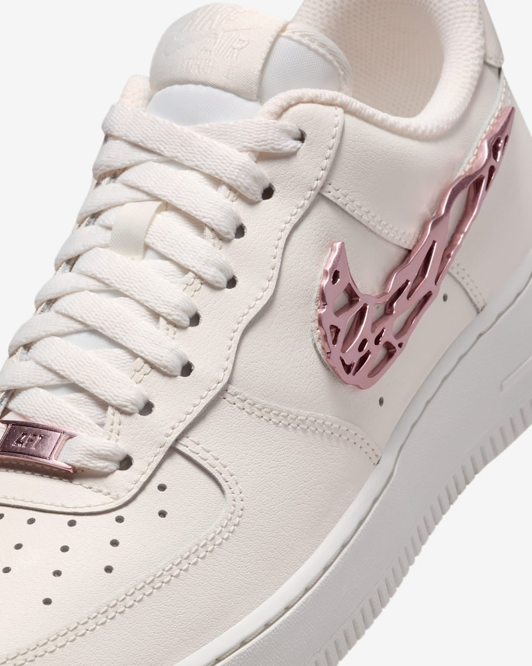 IF1686-161 Nike Air Force 1 Low Metallic Pink Swooshes (Women's)