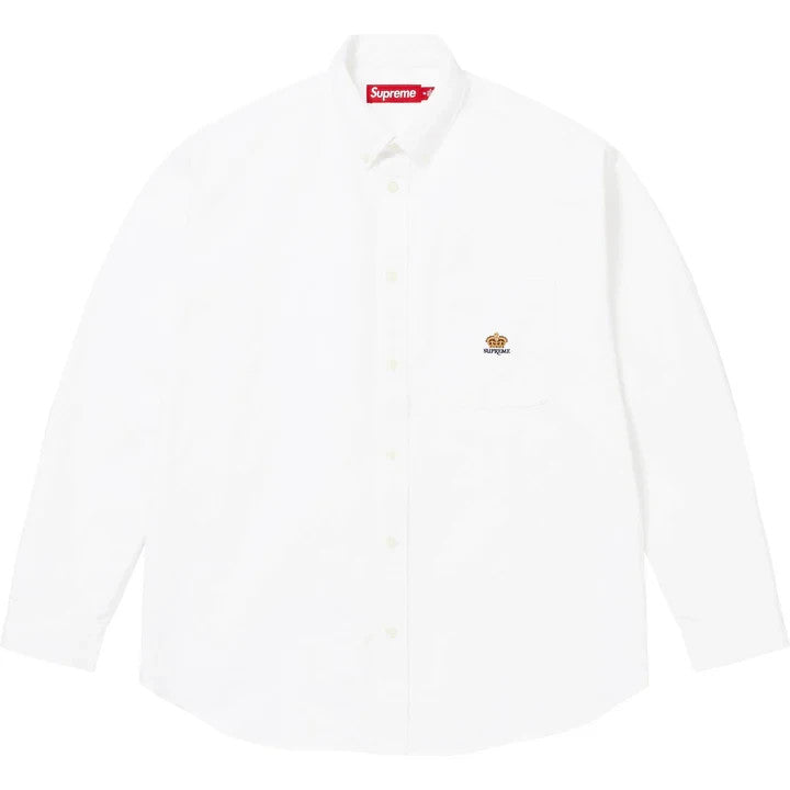 Supreme Loose Fit Flannel Oxford Shirt White