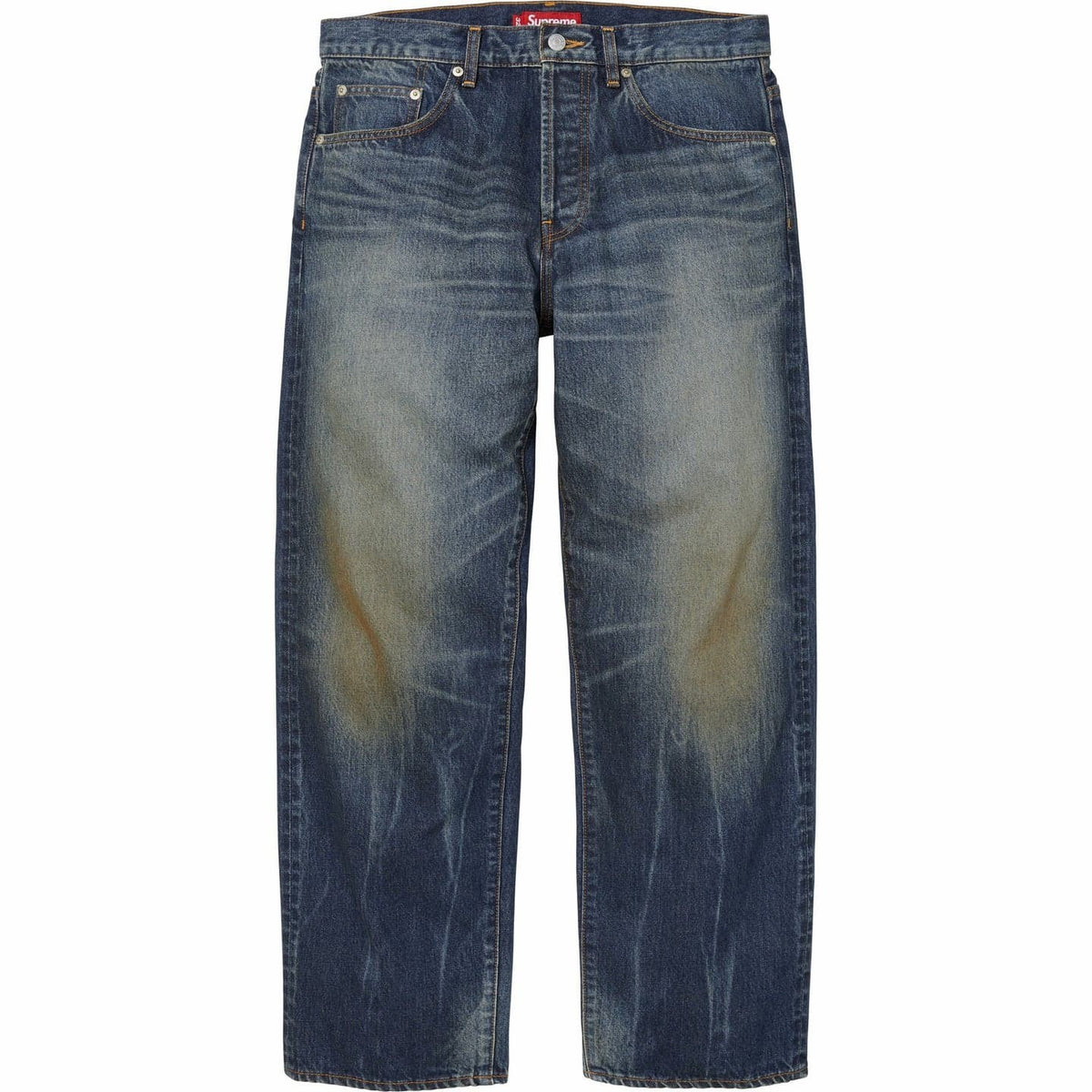 Supreme Distressed Loose Fit Selvedge Jean Washed Indigo (26FW)