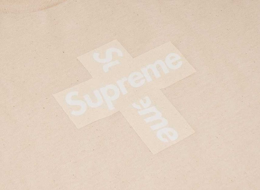 Supreme Cross Box Logo Tee Natural