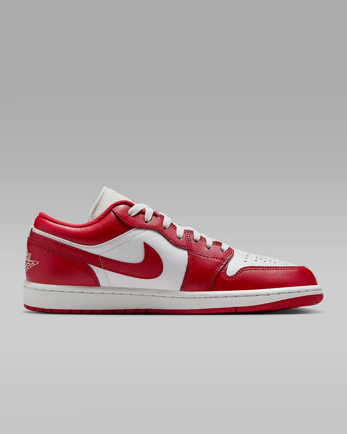 553558-166 Nike Air Jordan 1 Low Summit White Summit White Varsity Red (Men's)