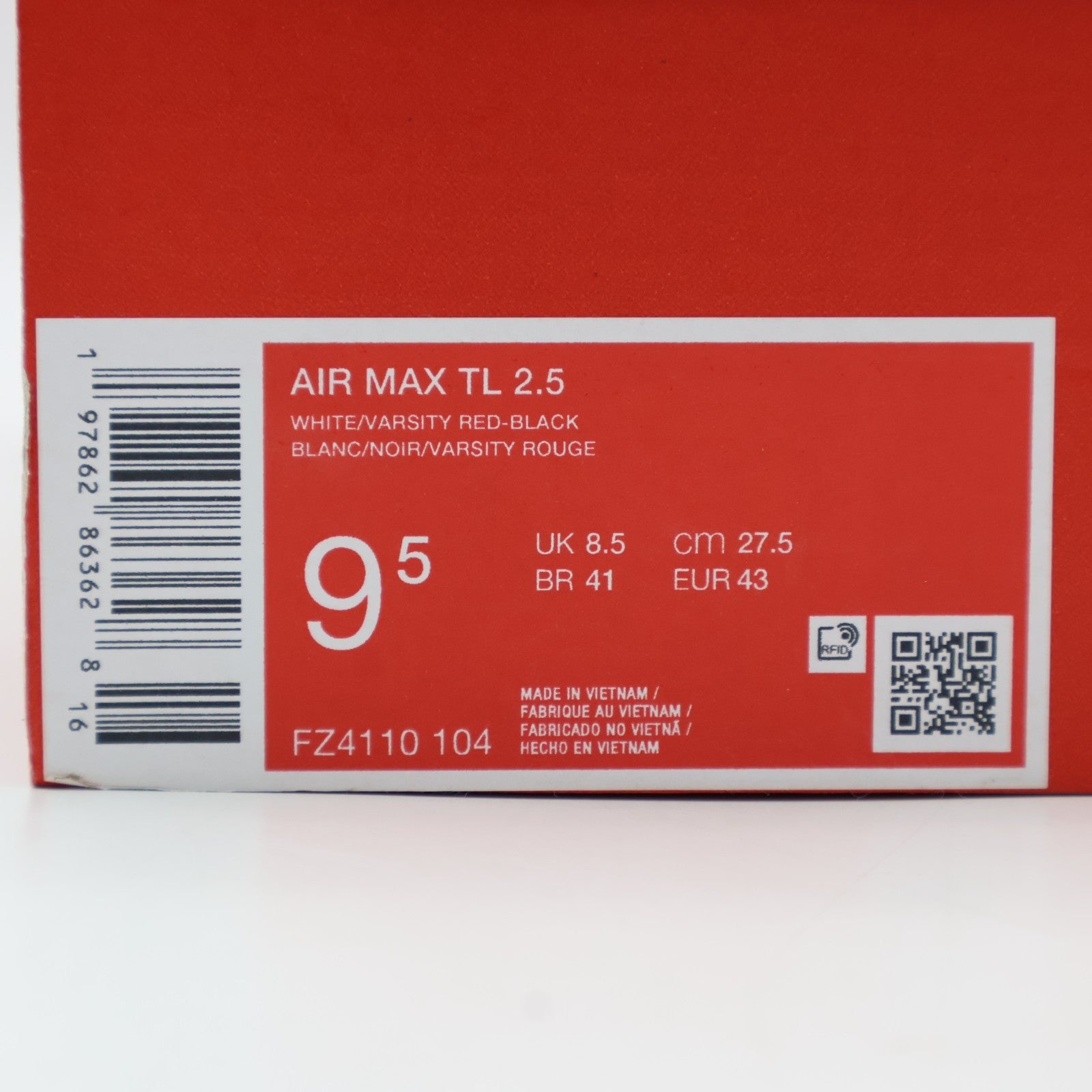 FZ4110-104 Nike Air Max TL 2.5 White and Black (Men's)