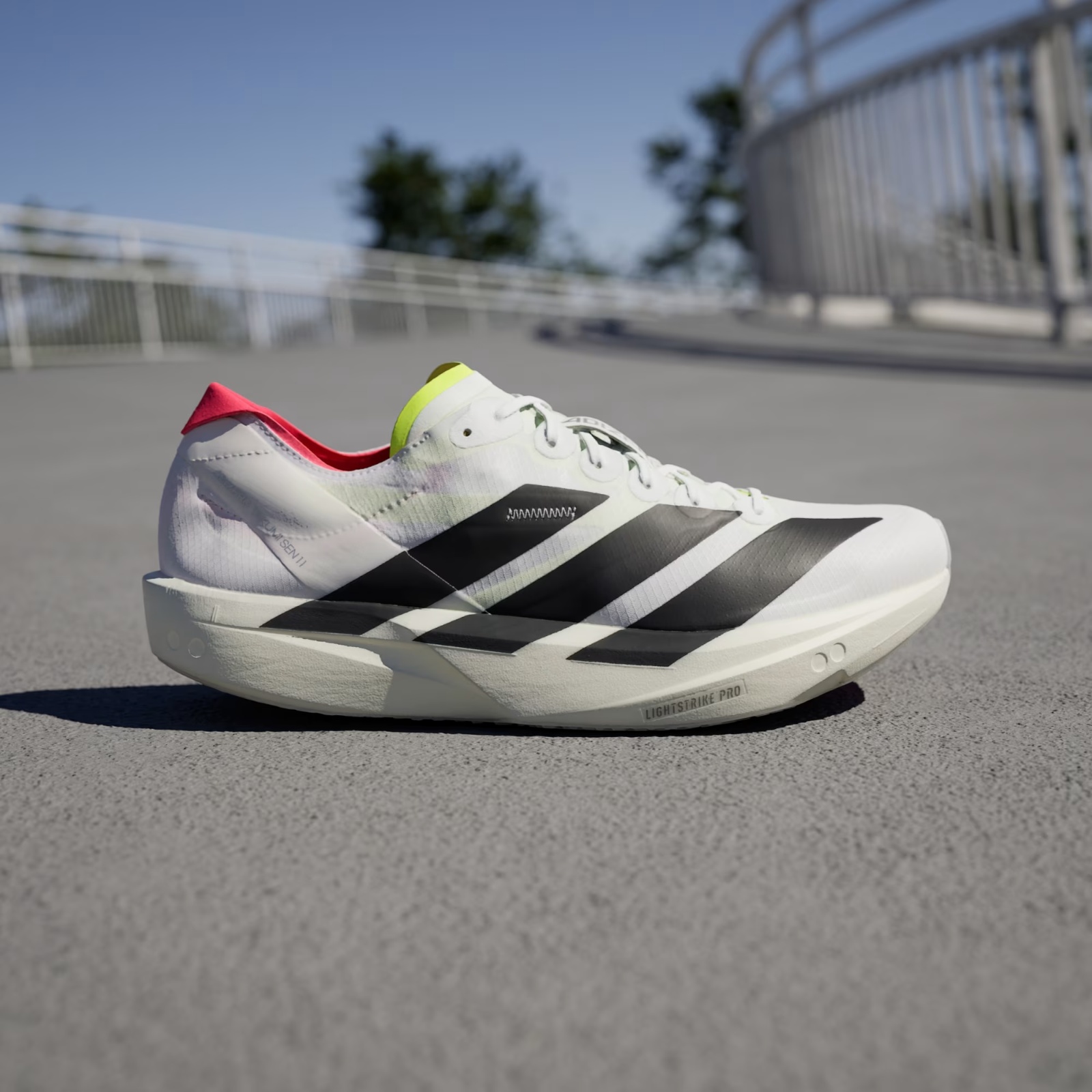 JH8659 adidas Adizero Takumi Sen 11 Cloud White Core Black Lucid Red (Men's)