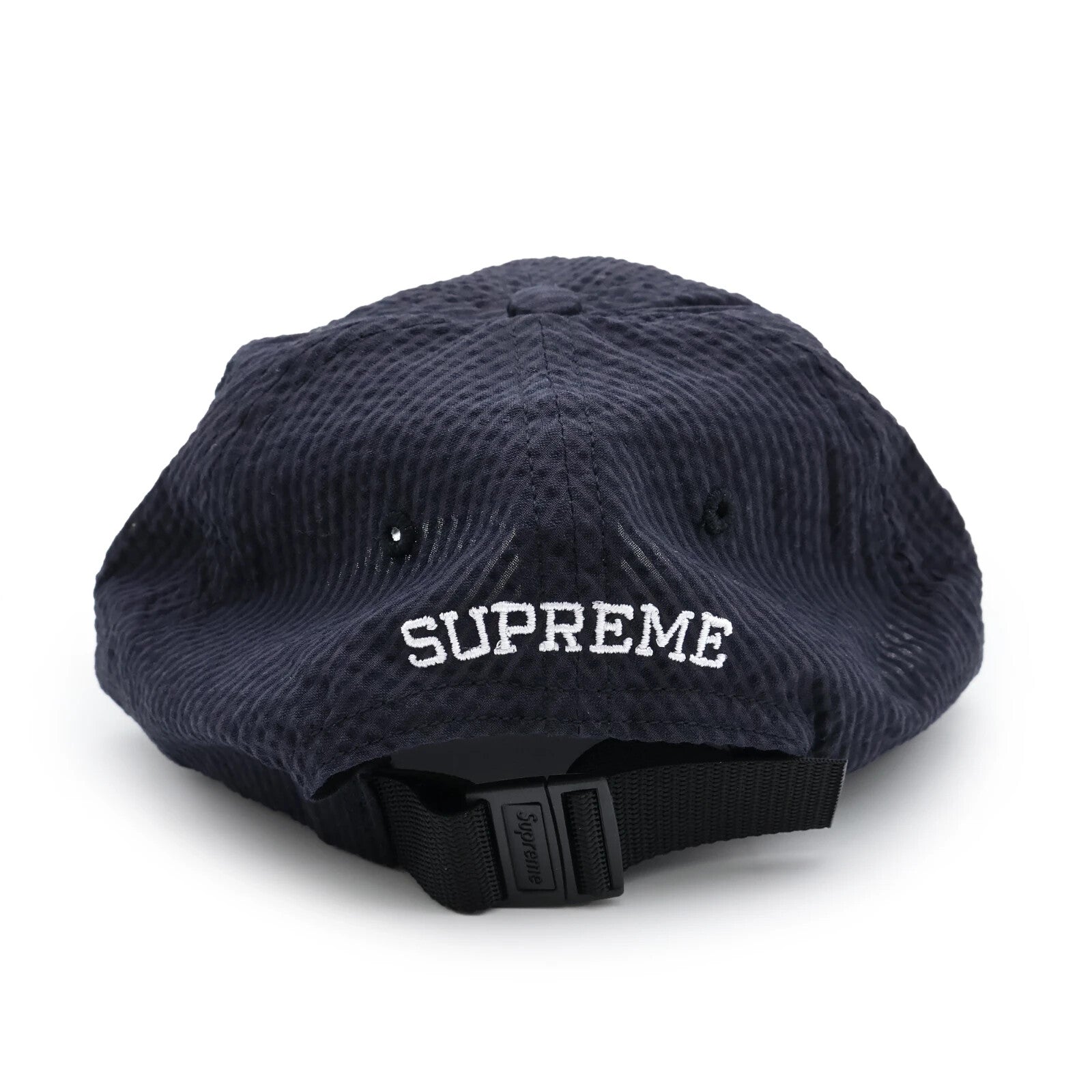 Supreme Seersucker S Logo 6-Panel Black