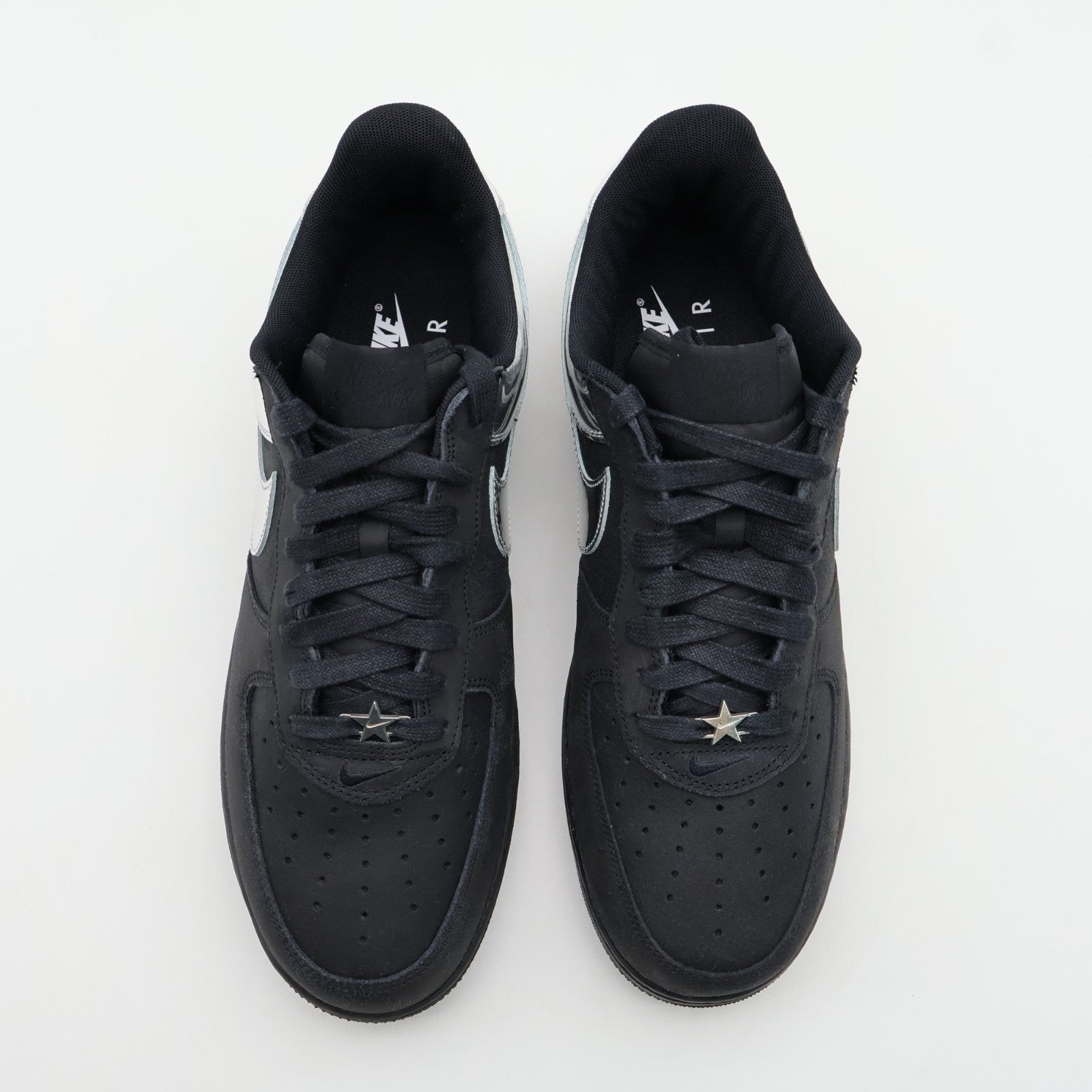 HF2885-001 Nike Air Force 1 Low Black and Metallic Silver (Men's)