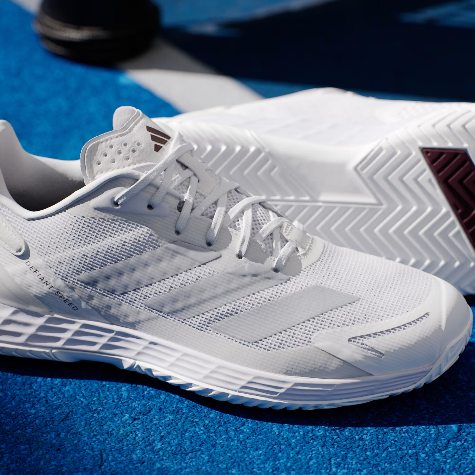 KJ3106 adidas Defiant Speed 2 Tennis "Cloud White/Tech Grey Metallic" (Men's)