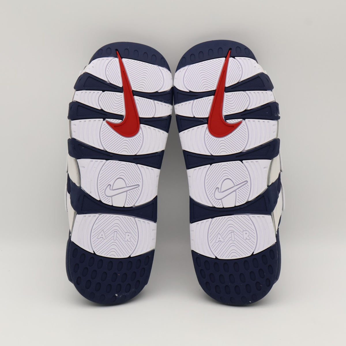 FQ8699-400 Nike Air More Uptempo Slide Olympic White Midnight Navy (Men's)