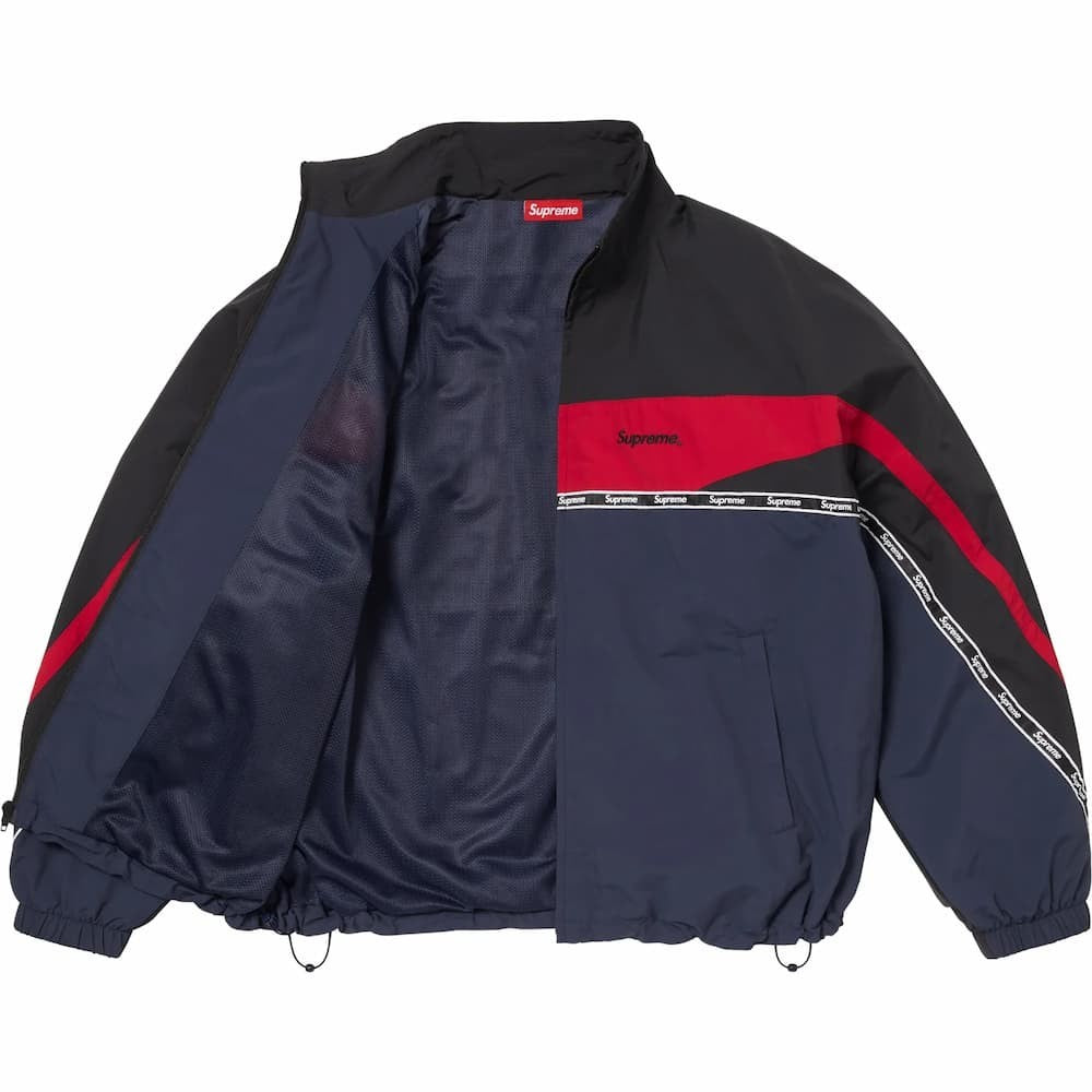 Supreme Logo Taping Track Jacket Navy