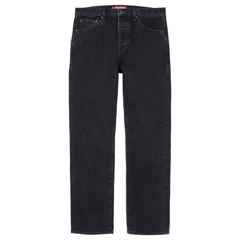 Supreme Slim Straight Selvedge Jean Washed Black