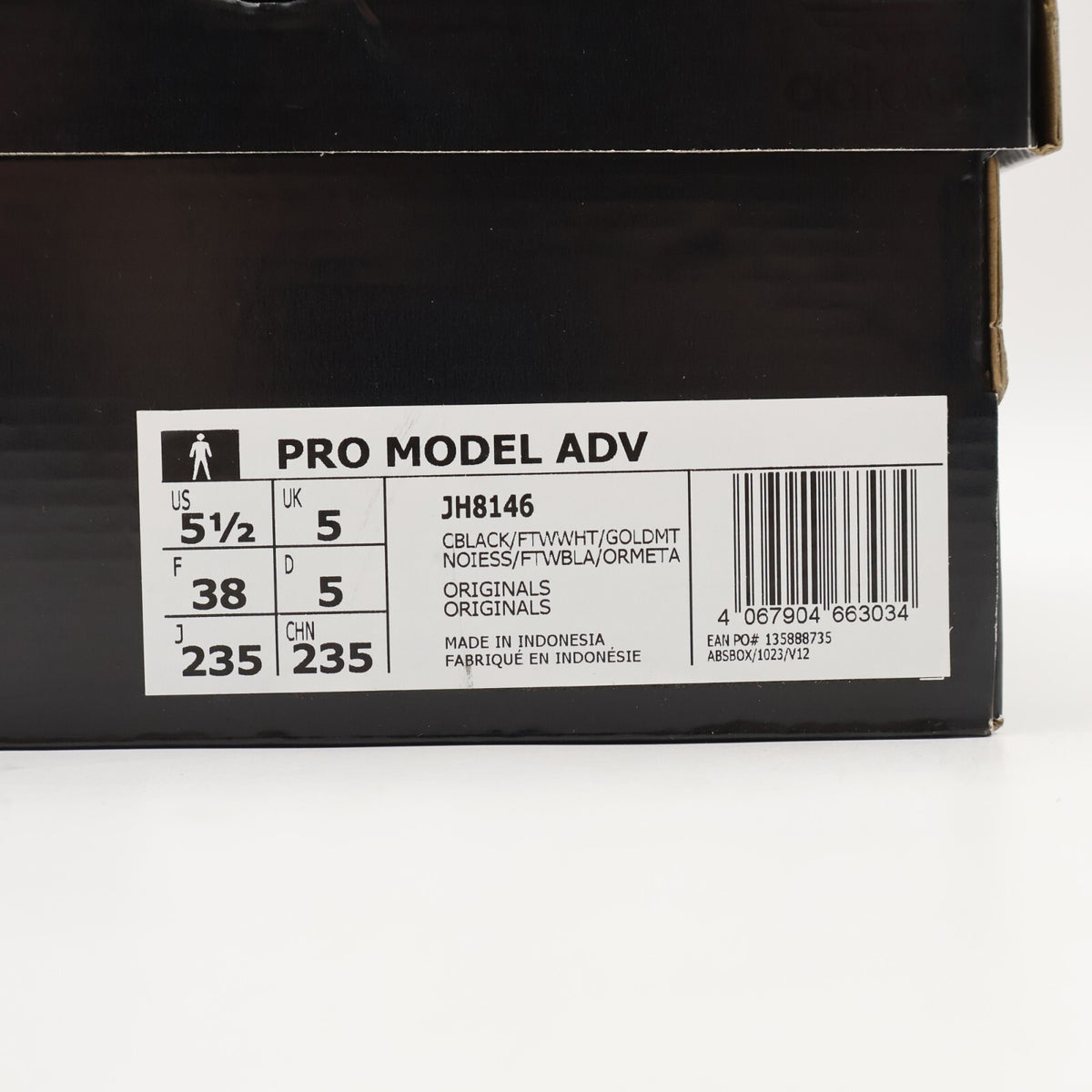 JH8146 adidas Originals Pro Model Mid Core Black Cloud White Gold (Men's)